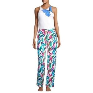 Onia Mila Pants In Multicolor Leaf Palm Size Large